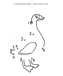 A duck is drawn with numbers on it.